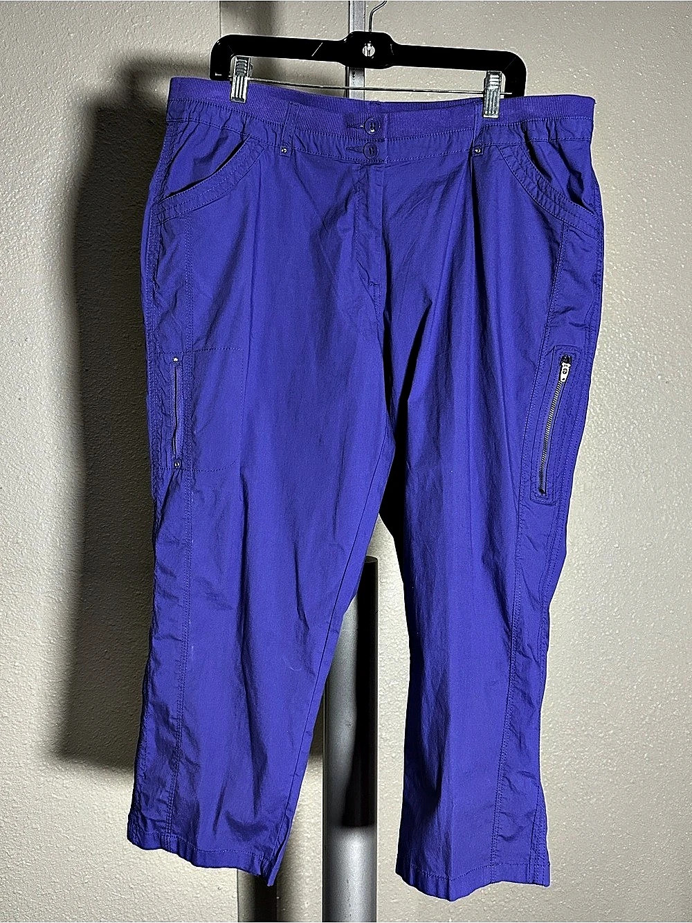 Chico's Purple Cropped Cargo Pants XL